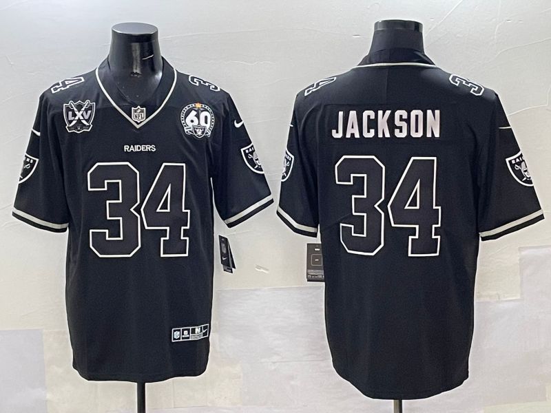 Men Oakland Raiders 34 Jackson Black Second generation 2025 Nike Limited NFL Jersey style 1